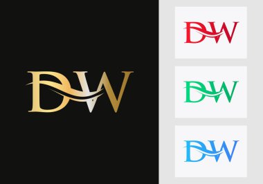 Initial Monogram Letter DW Logo Design. DW Logotype Template