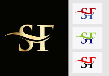 Initial Monogram Letter SF Logo Design. SF Logotype Template