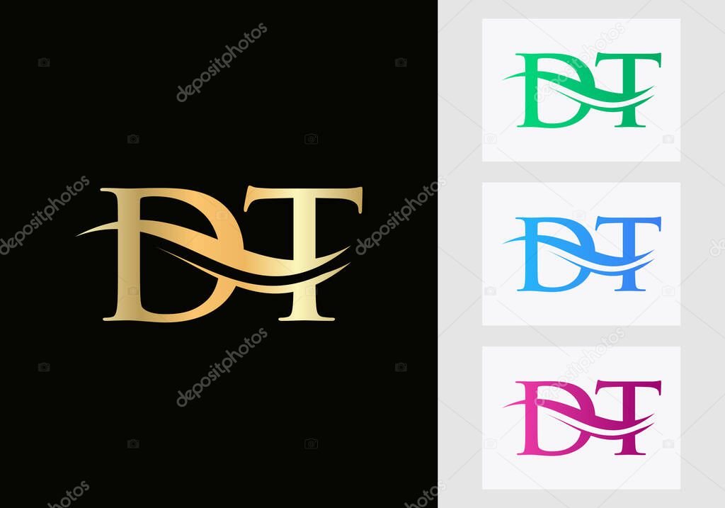 Initial Monogram Letter DT Logo Design. DT Logotype Template