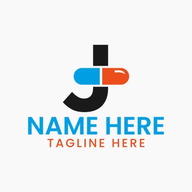 Letter J Medicine Logo Design Concept With Pile Symbol