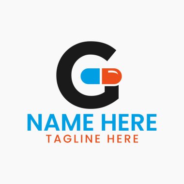 Letter G Medicine Logo Design Concept With Pile Symbol
