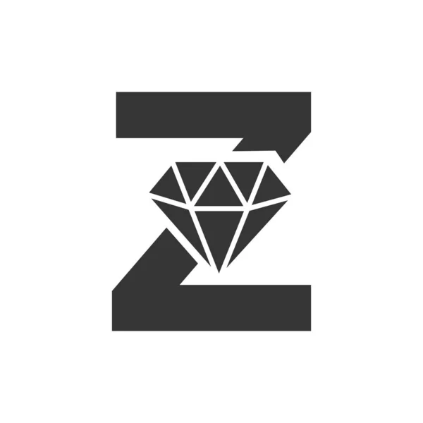 字母Z钻石标志设计 钻石图标矢量模板珠宝标志 — 图库矢量图片