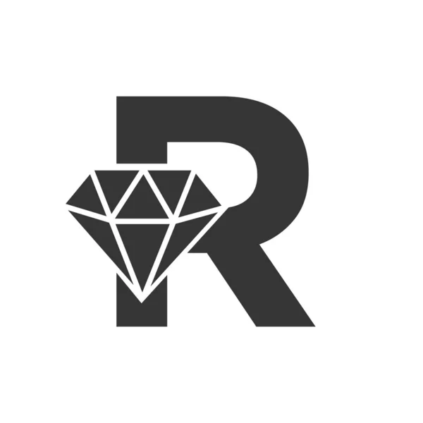 Lettera Diamond Logo Design Logo Dei Gioielli Con Modello Vettoriale — Vettoriale Stock