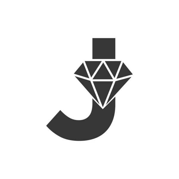 字母J钻石标志设计 钻石图标矢量模板珠宝标志 — 图库矢量图片