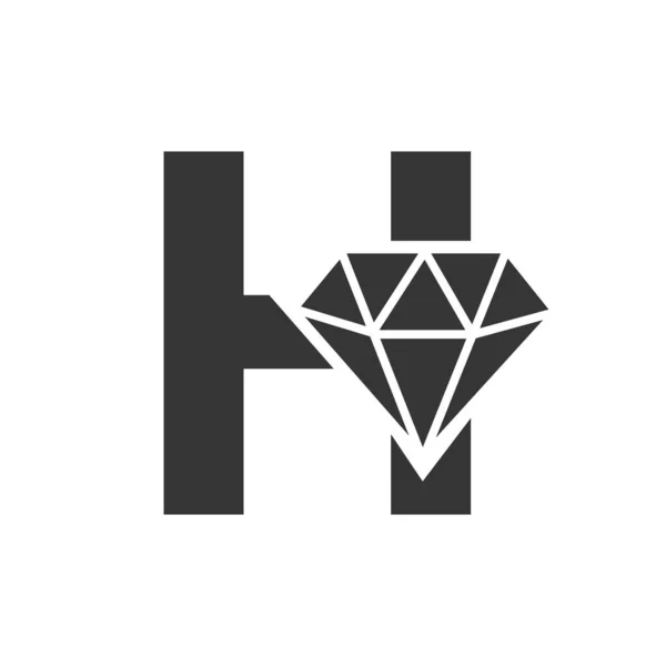 Letter Diamond Logo Design Jewelry Logo Diamond Icon Vector Template — Vetor de Stock