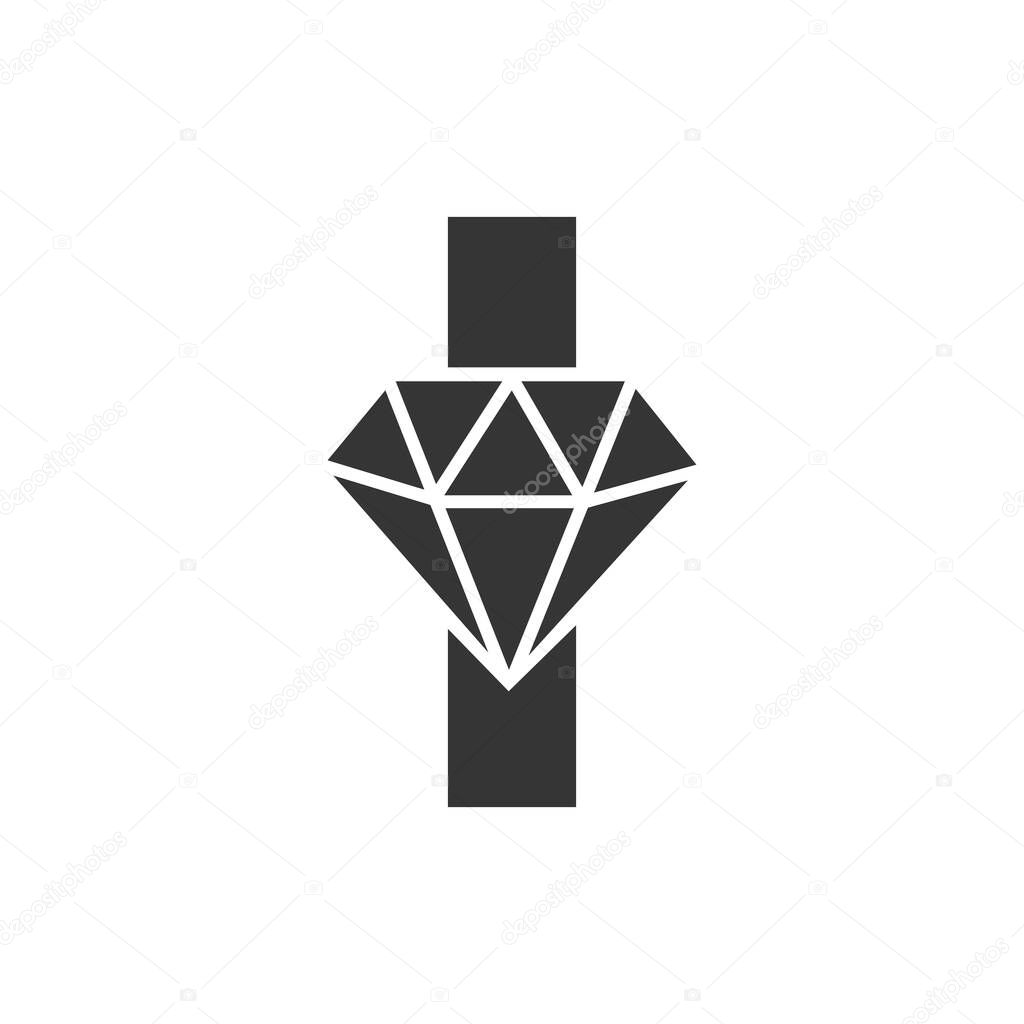 Letter I Diamond Logo Design. Jewelry Logo With Diamond Icon Vector Template