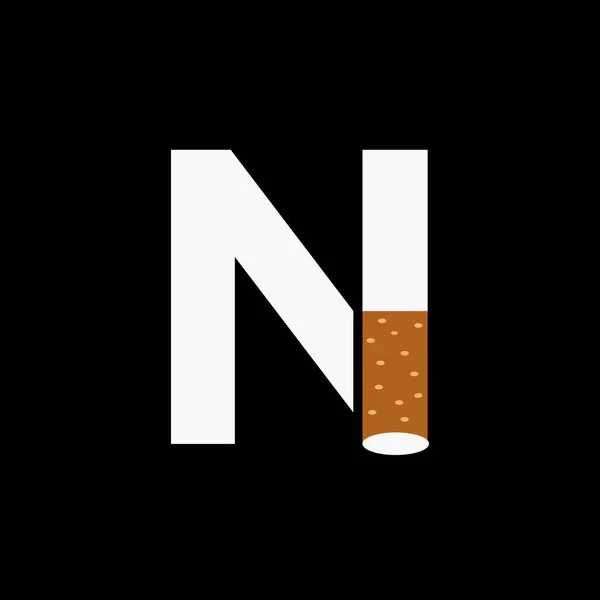Carta Smoke Logo Concept Com Ícone Cigarro Logotipo Tabaco Vector — Vetor de Stock