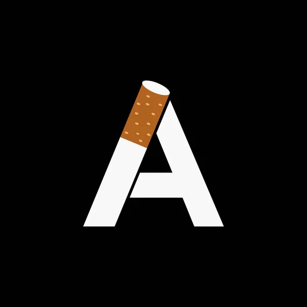 Brev Rök Logotyp Koncept Med Cigarett Ikonen Tobakslogotyp Vector — Stock vektor