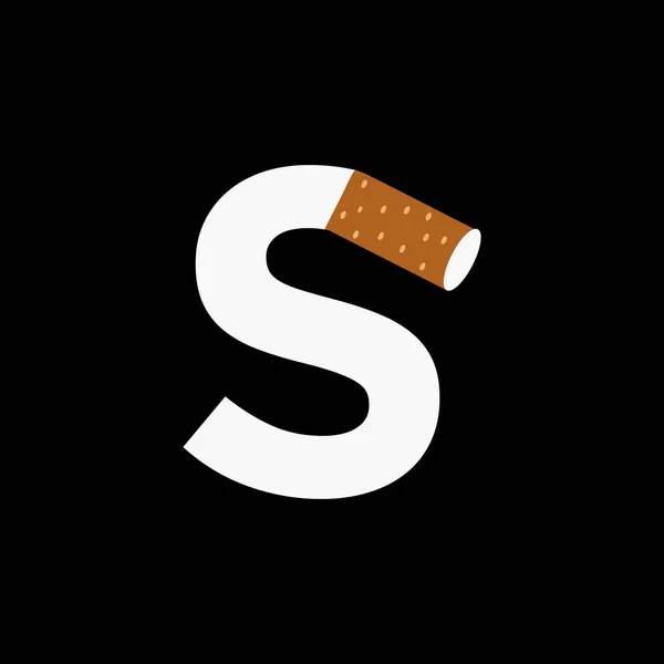 手紙Sシガレットアイコンと煙のロゴコンセプト タバコのロゴベクトル — ストックベクタ