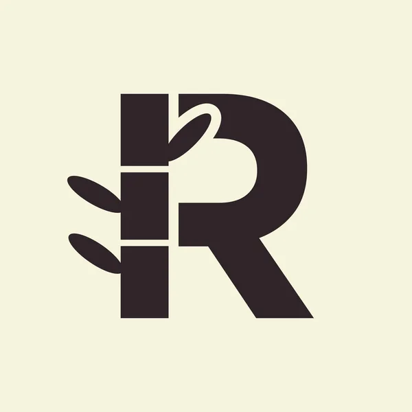 Letter Bamboo Logo Design Symbol Vector — 스톡 벡터