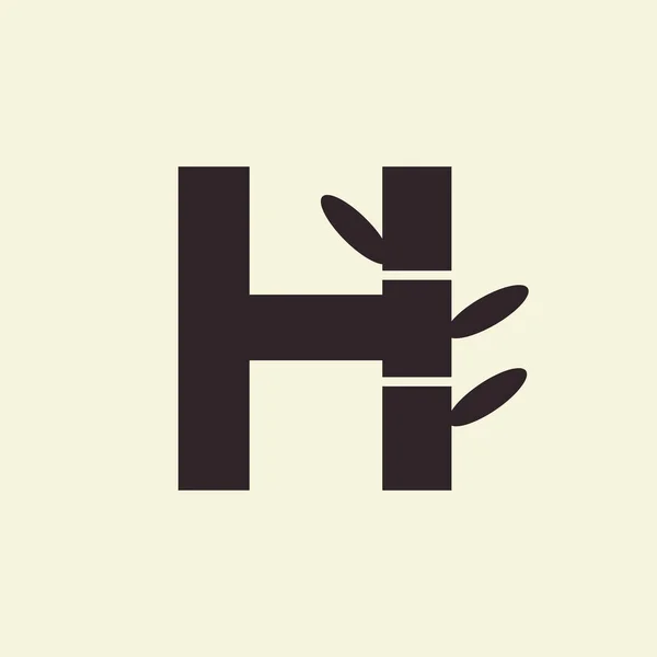 Lettre Vecteur Symbole Conception Logo Bambou — Image vectorielle