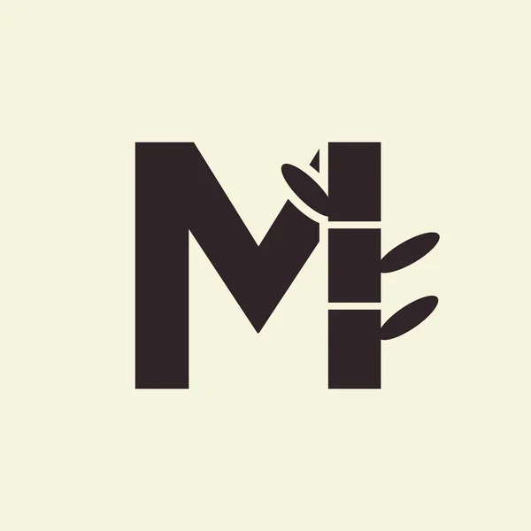 Betű Bambusz Logo Tervezés Szimbólum Vektor — Stock Vector