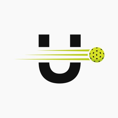 Pickleball Logo Sembolü. Turşu Topu Logotype Vektör Şablonu