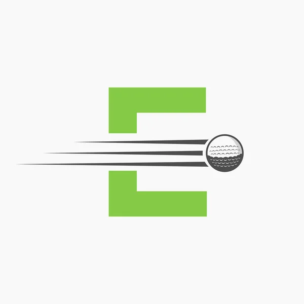 List Golf Logo Design Initial Hockey Sport Academy Znak Symbol — Wektor stockowy