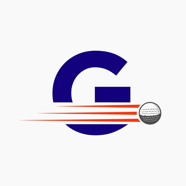 Letter Golf Logo Design Initiële Hockey Sport Academy Sign Club — Stockvector