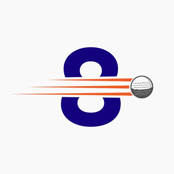 Letter Golf Logo Design Initiële Hockey Sport Academy Sign Club — Stockvector