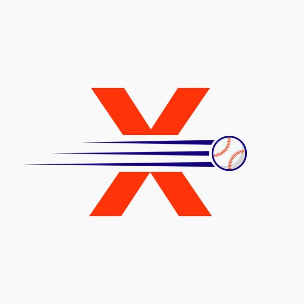 Lettre Initiale Logo Baseball Avec Icône Baseball Mouvement — Image vectorielle