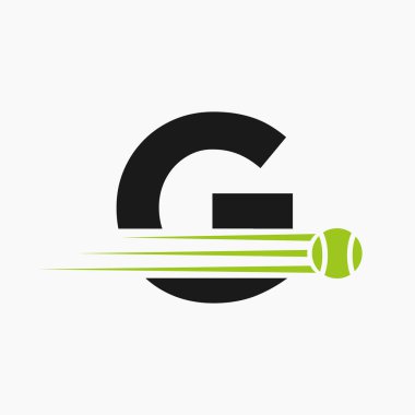 Baş harf G Tenis Logosu. Tenis Spor Logosu Sembolü