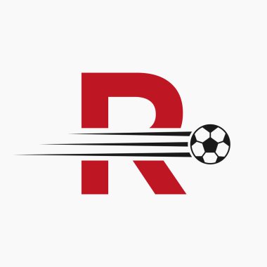 Baş harf R Futbol Futbol Logosu. Futbol Kulübü Sembolü