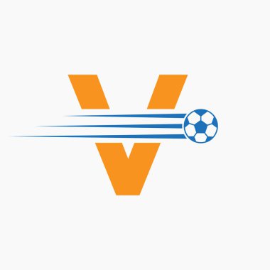 İlk Harf V Futbol Logosu. Futbol Kulübü Sembolü