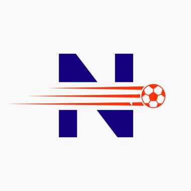 İlk Harf N Futbol Logosu. Futbol Kulübü Sembolü