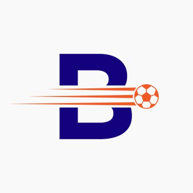 İlk harf B Futbol Logosu. Futbol Kulübü Sembolü