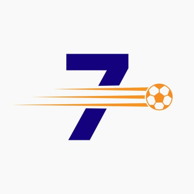 İlk Harf 7 Futbol Logosu. Futbol Kulübü Sembolü