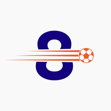 İlk Harf 8 Futbol Logosu. Futbol Kulübü Sembolü