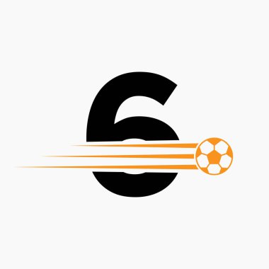 İlk Harf 6 Futbol Logosu. Futbol Kulübü Sembolü
