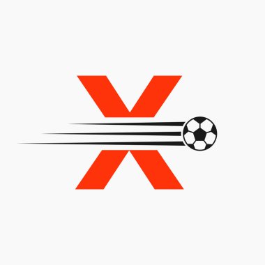 İlk Harf X Futbol Logosu. Futbol Kulübü Sembolü