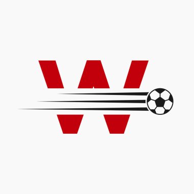İlk harf W Futbol Logosu. Futbol Kulübü Sembolü
