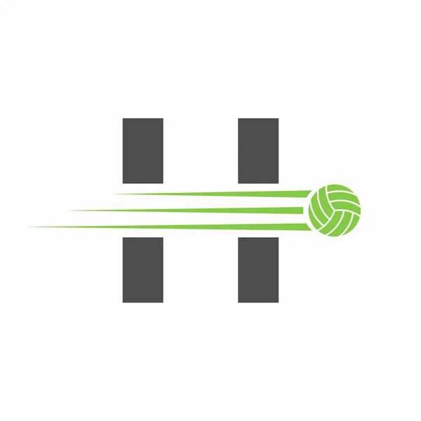Початкова Літера Волейбольний Логотип Дизайн Знака Волейбол Спортивний Логотип — стоковий вектор