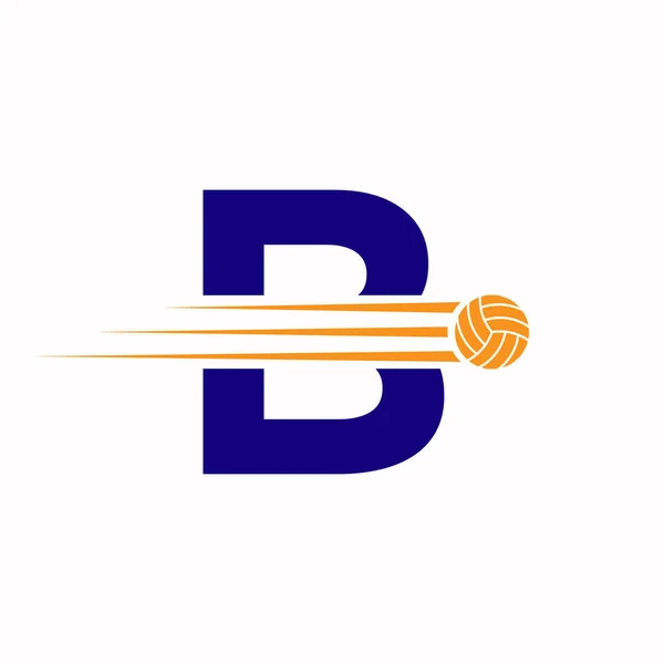 Inledande Bokstav Volleyboll Logotyp Design Sign Volleyboll Sport Logotyp — Stock vektor
