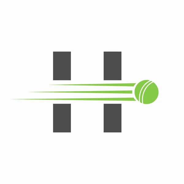 Kriket Klübü Sembolü Için Top Simgesiyle Kriket Logosu Konsepti — Stok Vektör