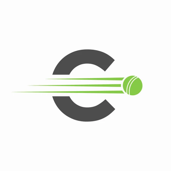 Initial Letter Cricket Logo Concept Ball Icon Cricket Club Symbol — Stock Vector