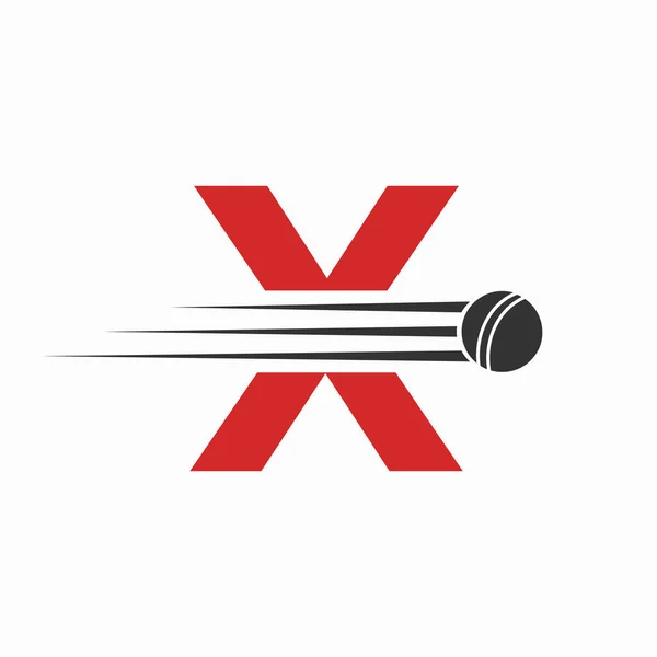 Conceito Inicial Logotipo Letra Cricket Com Ícone Bola Para Símbolo — Vetor de Stock
