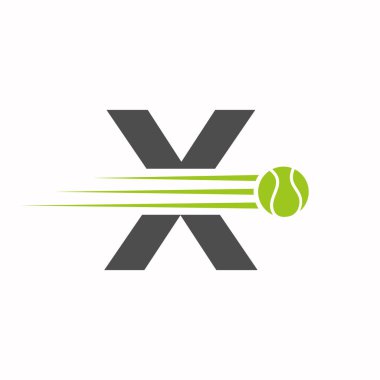 Baş harf X Tenis Logosu. Tenis Spor Logosu Sembol Şablonu