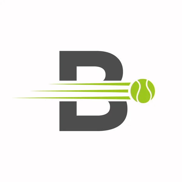Baş Harf Tenis Logosu Tenis Spor Logosu Sembol Şablonu — Stok Vektör