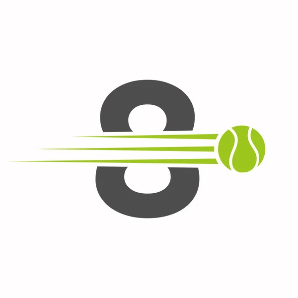 Anfangsbuchstabe Tennis Logo Tennis Sport Logotyp Symbol Vorlage — Stockvektor