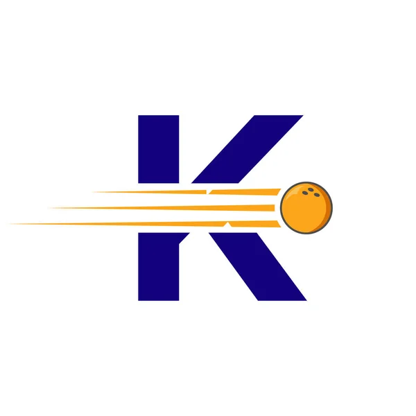 Lettre Initiale Bowling Logo Modèle Vectoriel Symbole Boule Bowling — Image vectorielle