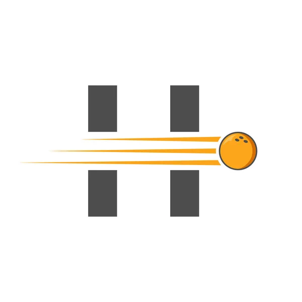Eerste Letter Bowling Logo Bowling Ball Symbool Vector Sjabloon — Stockvector