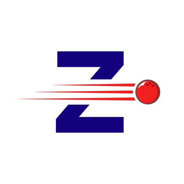 Początkowa Litera Bowling Logo Szablon Wektora Kuli Bowling — Wektor stockowy