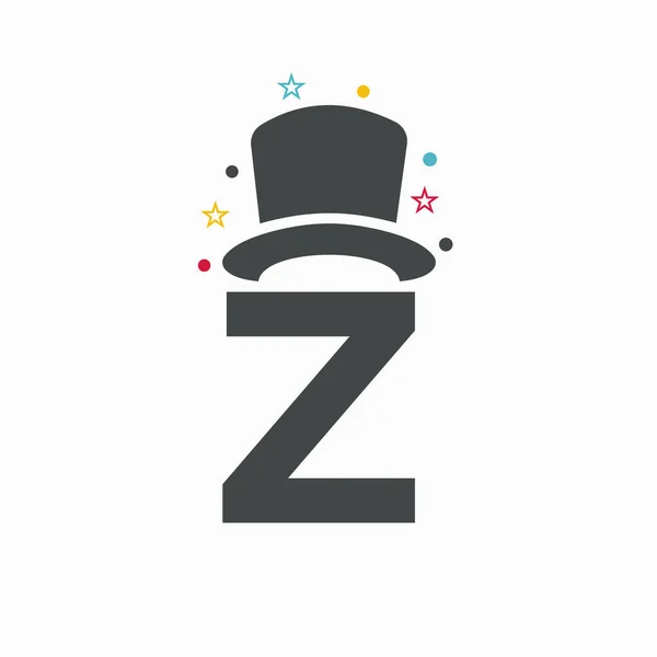 字母Z魔法帽标志设计 魔术师符号向量模板 — 图库矢量图片