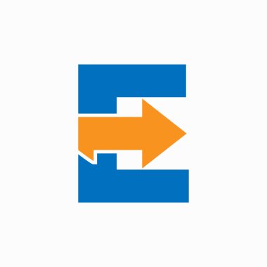 Ok Simgesi ile E harfi, Finansal Büyüme Logosu Tasarımı