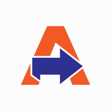 Ok Simgesi ile A harfi, Finansal Büyüme Logosu Tasarımı