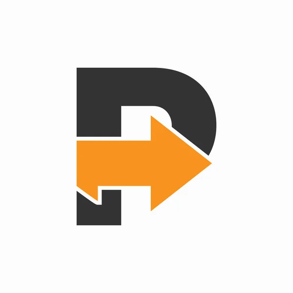 Carta Com Ícone Seta Design Logotipo Crescimento Financeiro — Vetor de Stock