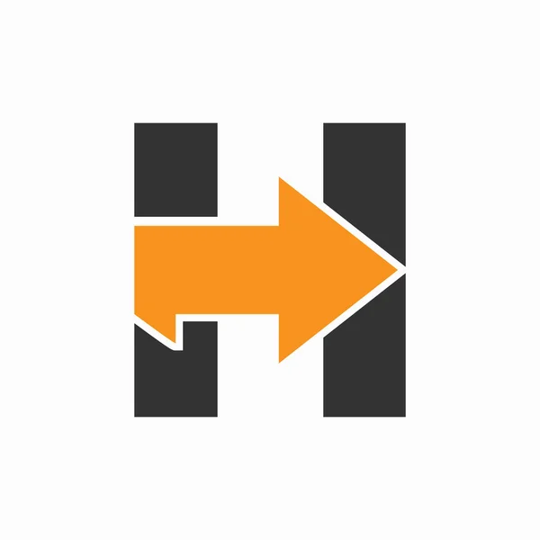 矢印アイコン付き文字H 金融成長のロゴデザイン — ストックベクタ