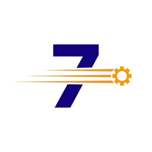 Pierwsze Pismo Biegów Koło Zębate Logo Ikona Przemysłu Motoryzacyjnego Logo — Wektor stockowy