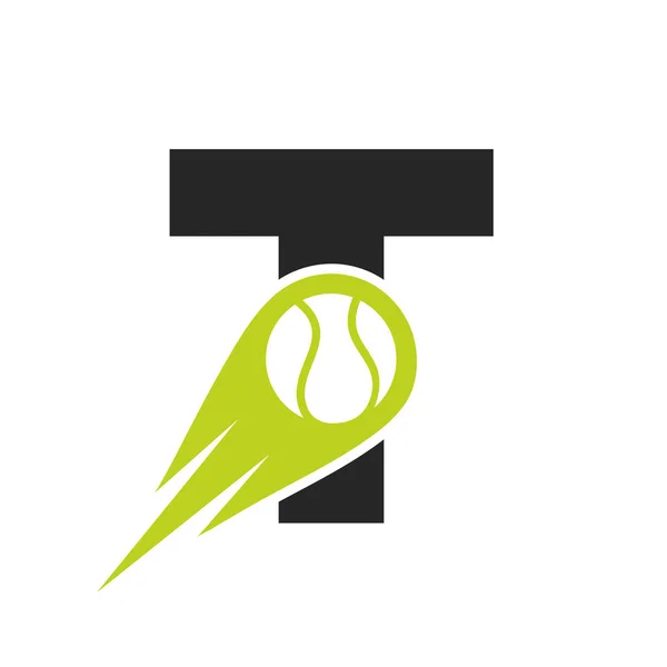 Initial Letter Tennis Club Logo Design Template Tennis Sport Academy — Stockvektor