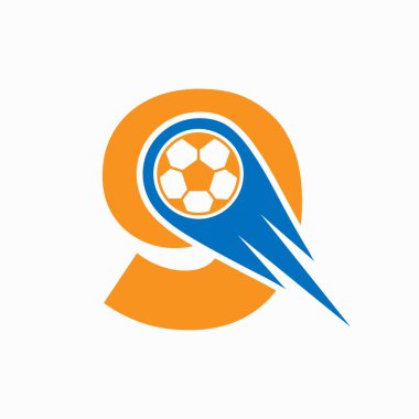 Harf 9 Futbol Logosu Hareketli Futbol Simgesi. Futbol Logosu Şablonu